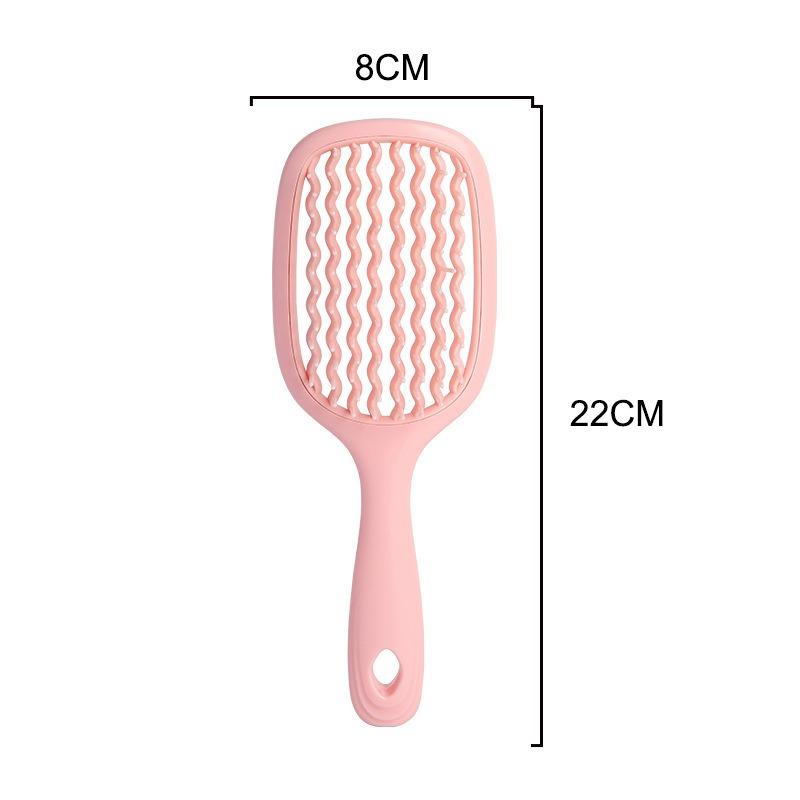 Square Hollow Wide Tooth Comb Fluff Scalp Massage Ventilated Detangling Wet Hair Brush Elastic Comb Suitable for Wet Dry Hair