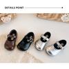 Solid Color Retro Simple Versatile Korean Style Girls Little Leather Princess Shoes Soft Sole Lightweight Comfortable