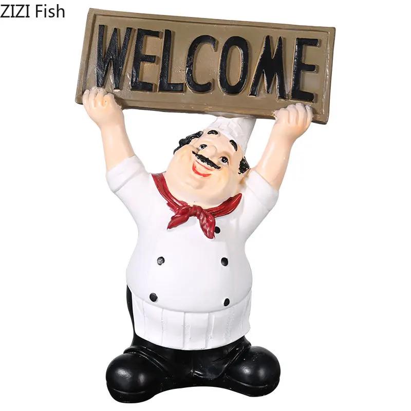 Bearded Chefs Creative Figures Statue Desk Decoration Professional Chef Character Resin Sculpture Ornaments Modern Home Decor
