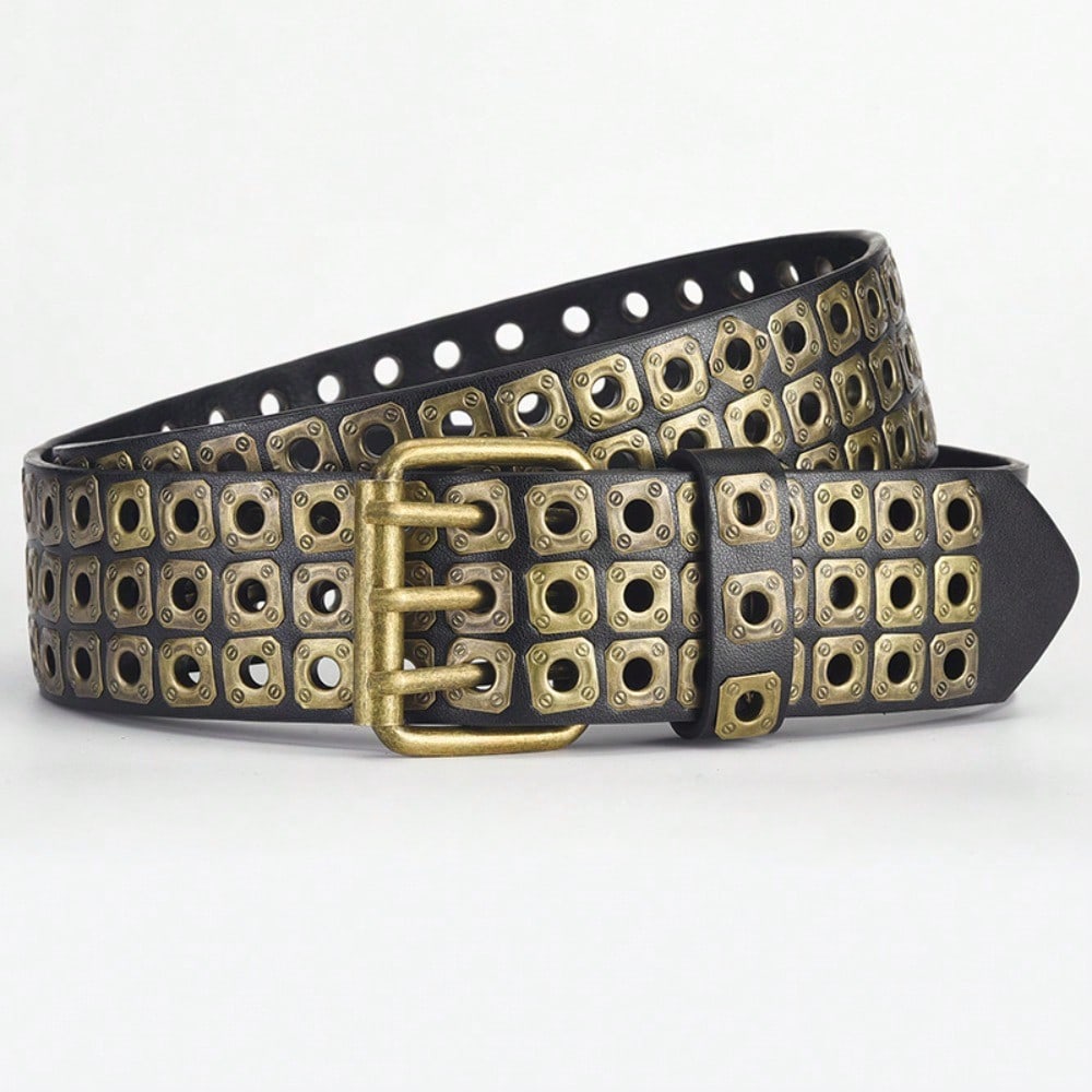 New Men's and Women's Same Willow Hollow Air Eye Punk Style Belt Personalized Trend Waist Belt