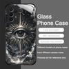 Retro Devil Eye Mysterious Totem Tempered Glass Phone Case for Samsung Galaxy S25 Ultra S24 S23 Plus S22+ S21 S20 FE Hard Cover
