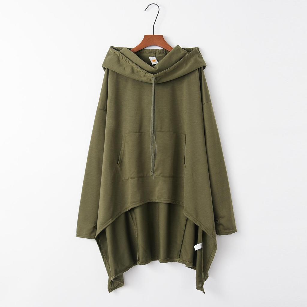 2023 Autumn/Winter European & American Solid Color Long Hooded Sweatshirt