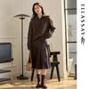 ELLASSAY Women's Retro Lapel Cable Knit Sweater