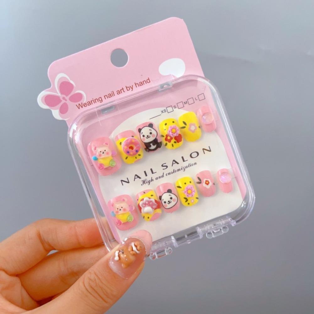 

Cartoon Long Nail Sticker Cute Press on Nail Hot Nail Tips for Girls Students Style 06