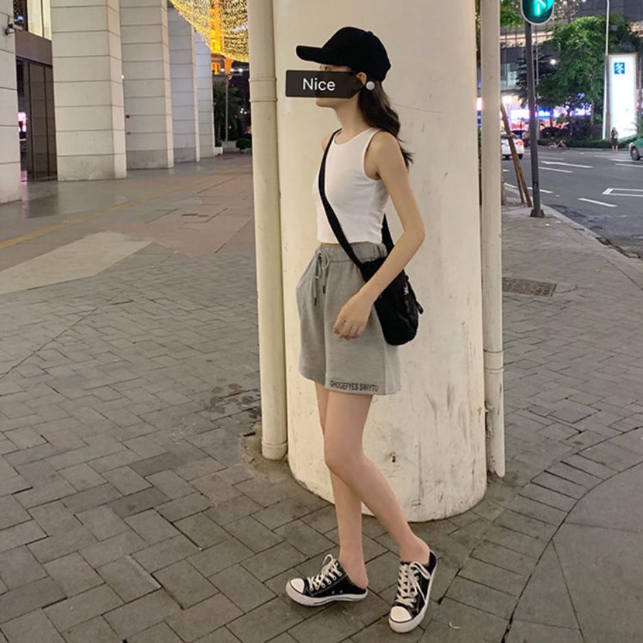 Ležérní kalhoty Dětské volné Letní univerzální Studentské Elastický vysoký pas Nápis Široké nohavice Šortky