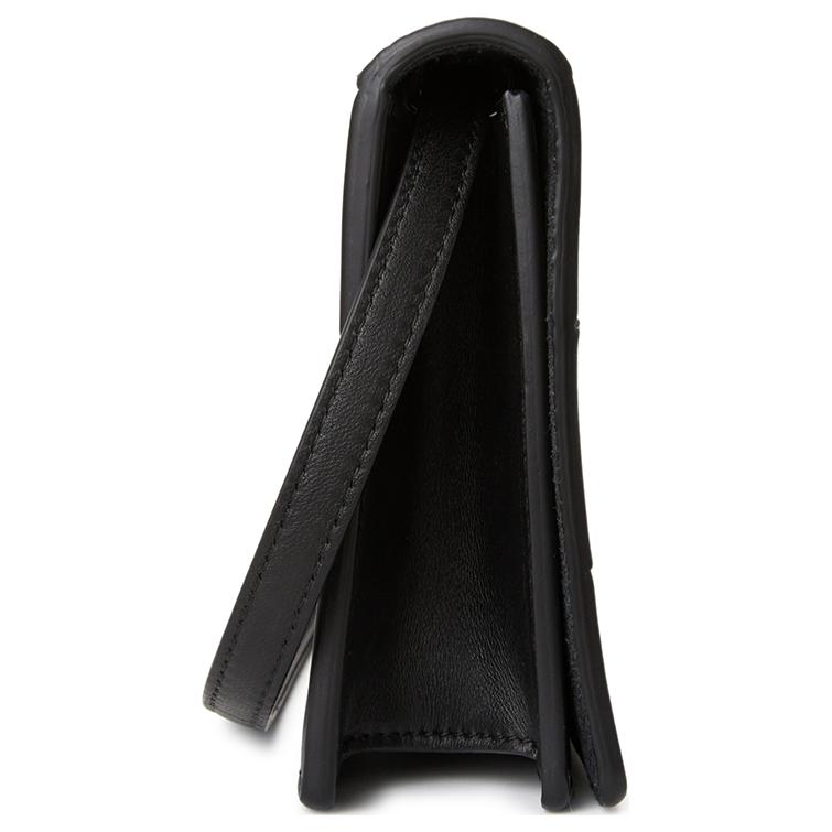 Bottega Veneta Woven Design Snap Closure Leather Mini Shoulder Crossbody Bag Unisex bags Black 574051VMAY18803