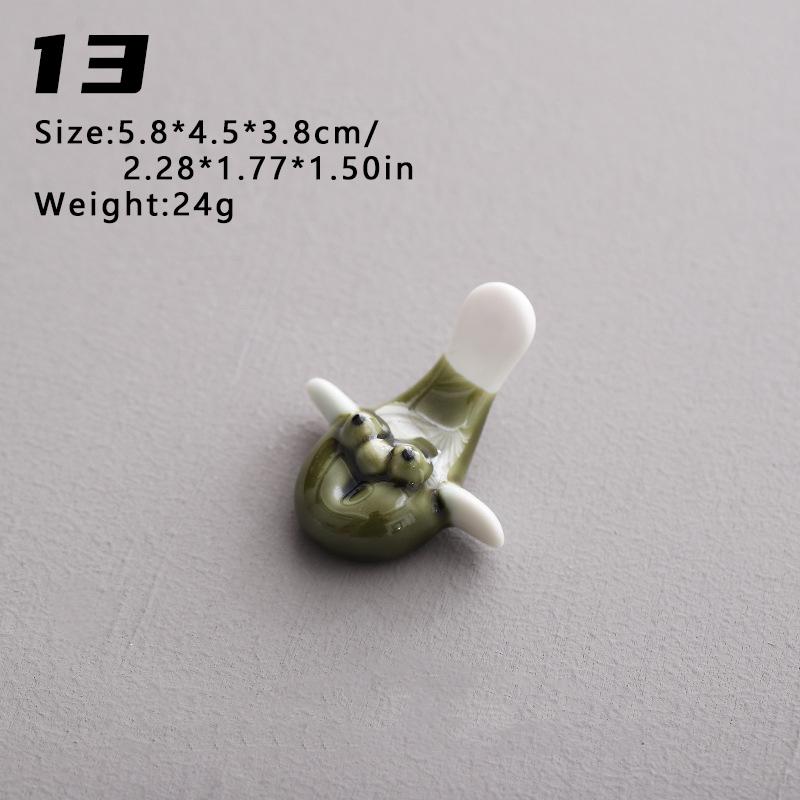 Cute Little Fish Ceramic Solid Chopstick Holder for Japanese Restaurants, Spoons, Fork Racks, Ceramic Rest Kitchen Utensils