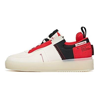 Leder Rutschfest Stoßdämpfend Low-Top Sneaker Herren Sneaker Rot Weiß 912048020-3