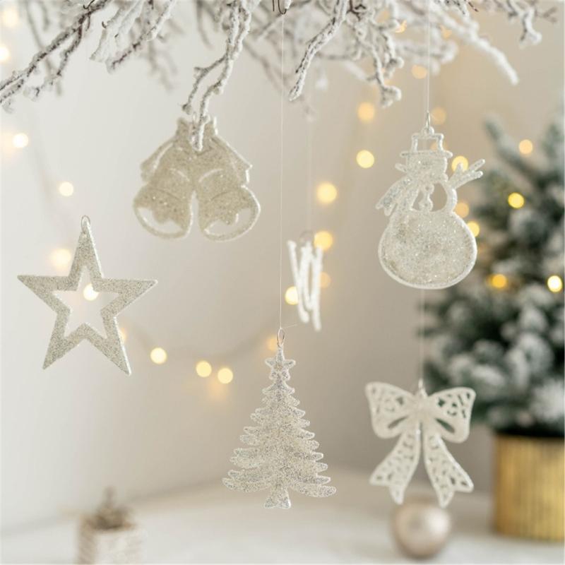 Tree Decoration Sparkling Snowman Star Ornament Lightweight Hanging Crafts For Indoor Christmas Decoration J0MC