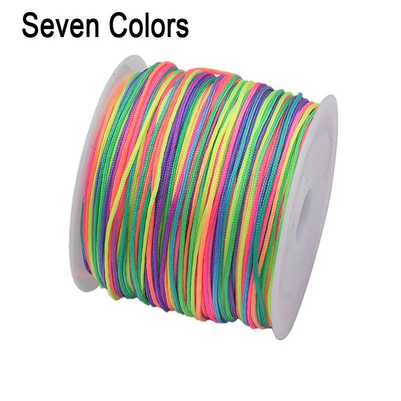 Corda di seta 45M/0,8MM trecciata in nylon per Fai da te per Forniture per la creazione di gioielli Nappe Perline Artigianato intrecciato Corda di nylon satinato CS003
