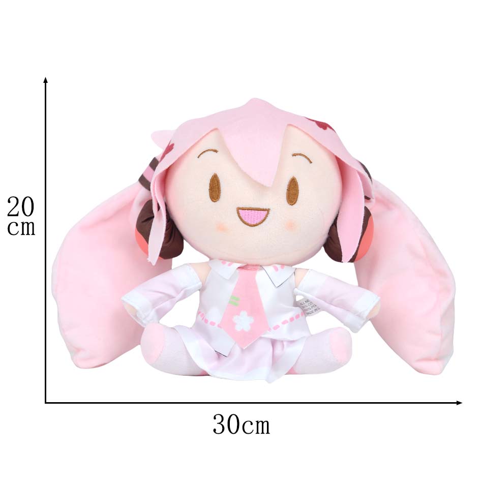 Cartoon 20cm Hatsune Miku Plush Doll Toy Anime sakura Miku snow Miku Character KawaiiSitting posture Fufu Kids Christmas Gift