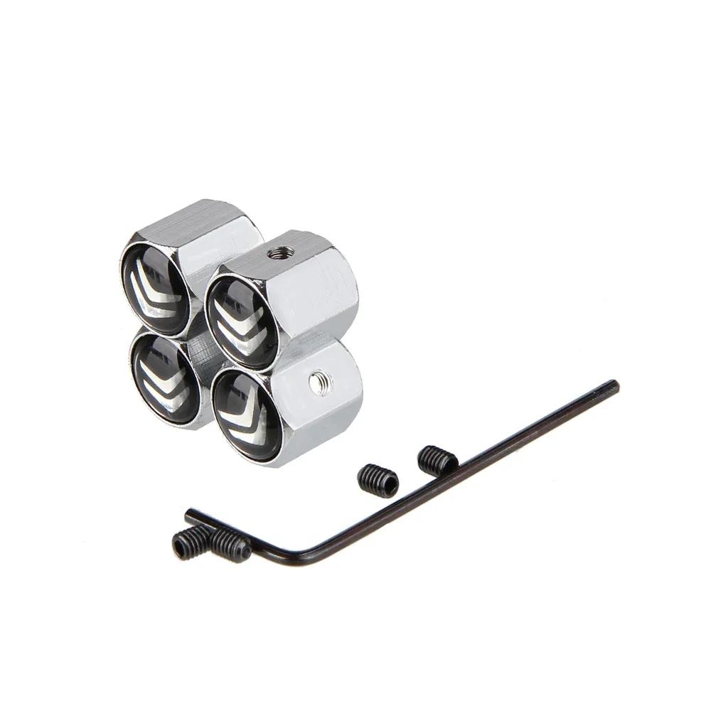 Stainless Steel Anti-Theft Car Tire Valve Caps Dust Proof for Citroen C2 C3 C4 C5 Picasso Berlingo Wheel Tyre Styling Accessorry vh62