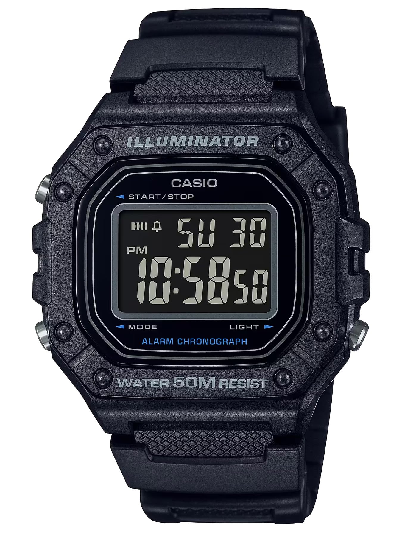 

Наручные часы Casio Черные W-218H-1BVDF W218H-1B