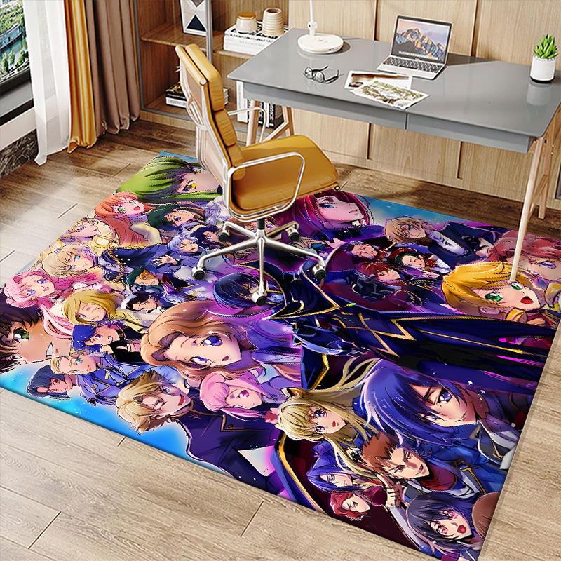 Anime Code Geass Printed Absorbent Washable Carpet,Non-Slip Bathroom Mats,Kitchen Rugs,Living Room Entrance,Camping Picnic Rugs