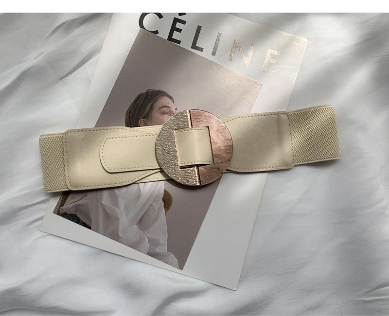 

Fashionable Elastic Black Waist Belt For Women Modern Design Versatile And Comfortable абрикосовий