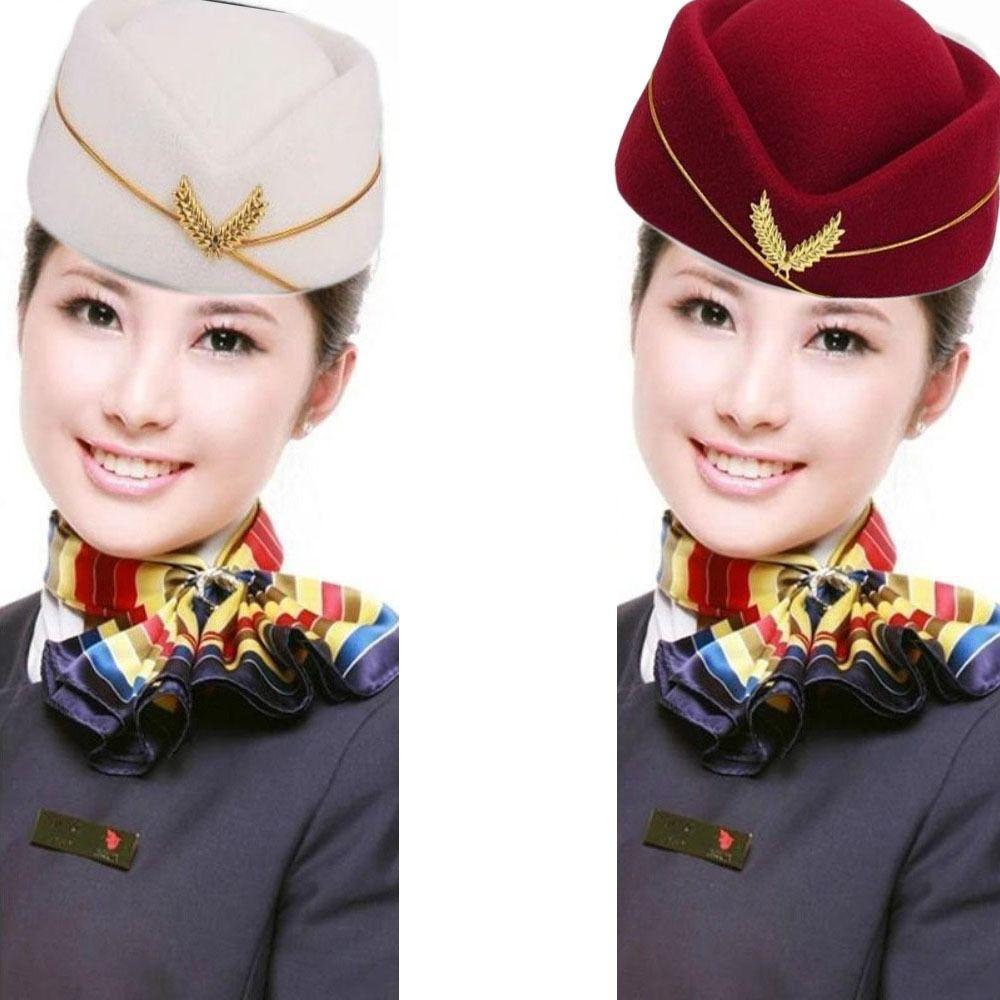 High-quality Work Cap Women Lady Stewardess Hat Beret Hat Air Hostesses Hat Party Hats