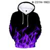 3 bis 14 Jahre Kinder Hoodie Blau und Lila 3D Feuer Flamme Kleidung Jungen Mädchen Hoodies Sweatshirt Harajuku Mantel