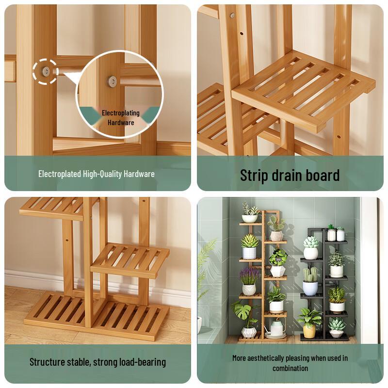 Miling Multi-Tier Bamboo Flower Plant Stand