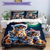 3Pcs Tiger Cubs Printed Bedding Set, Breathable And Soft, Machine Washable, Christmas Gift, Suitable for Bedroom Decoration, 15174