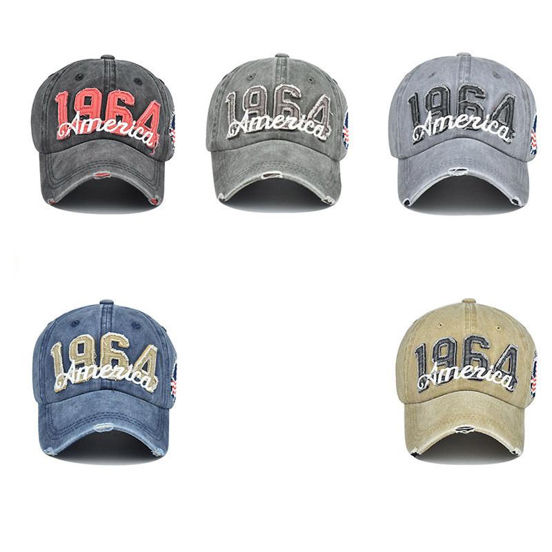 Cap Baseball 1964 3d Embroidered American Letter Cotton Material Breathable