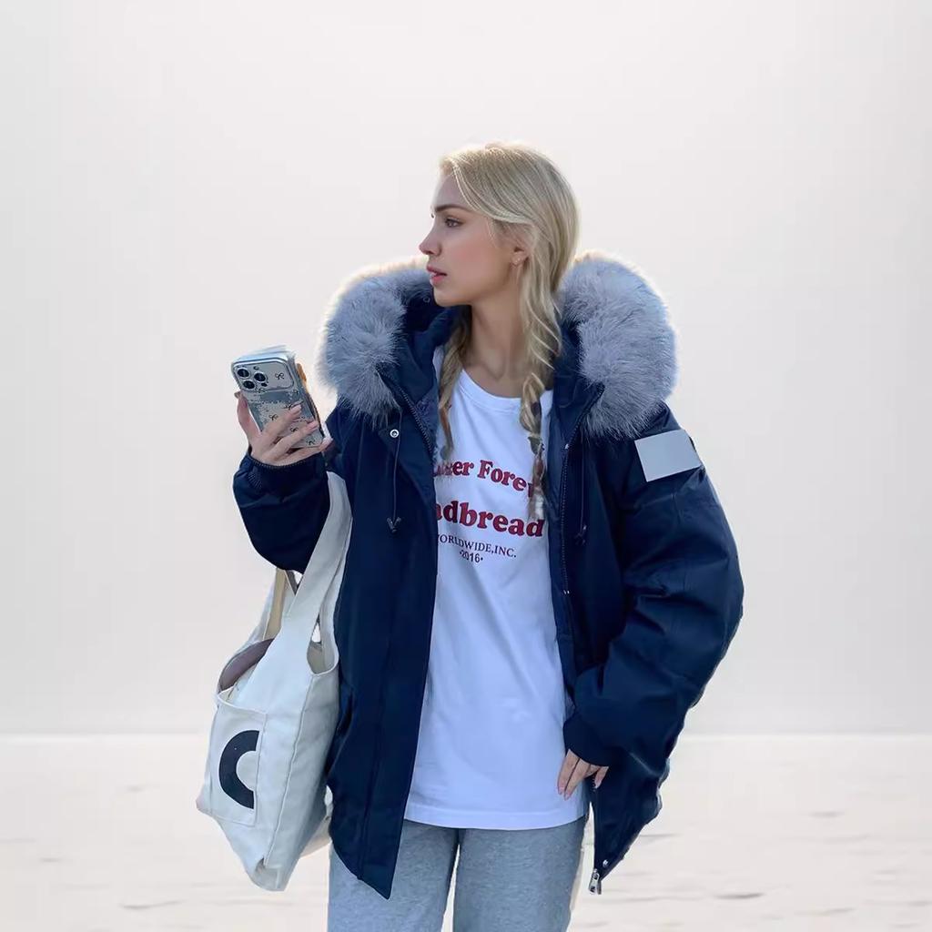 YJKDYK 2024 Winter Jacket Women Parka Coat Female Fur Collar Hooded Parkas Cotton Jacket Lady Warm Snow Wear Padded Clothes