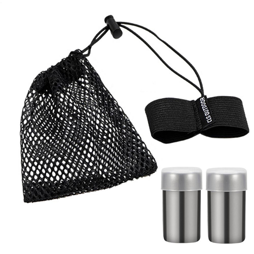 2PCS Stainless Steel Spices Container Set Leak-Proof Portable Shakers For Camping Hiking, Includes Storage Bag