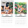 2026 Monthly Hangable Wall Calendar Cartoon Dog Wall Calendar Corgi Dog Design Monthly 12 Month Family Organizer Calendar