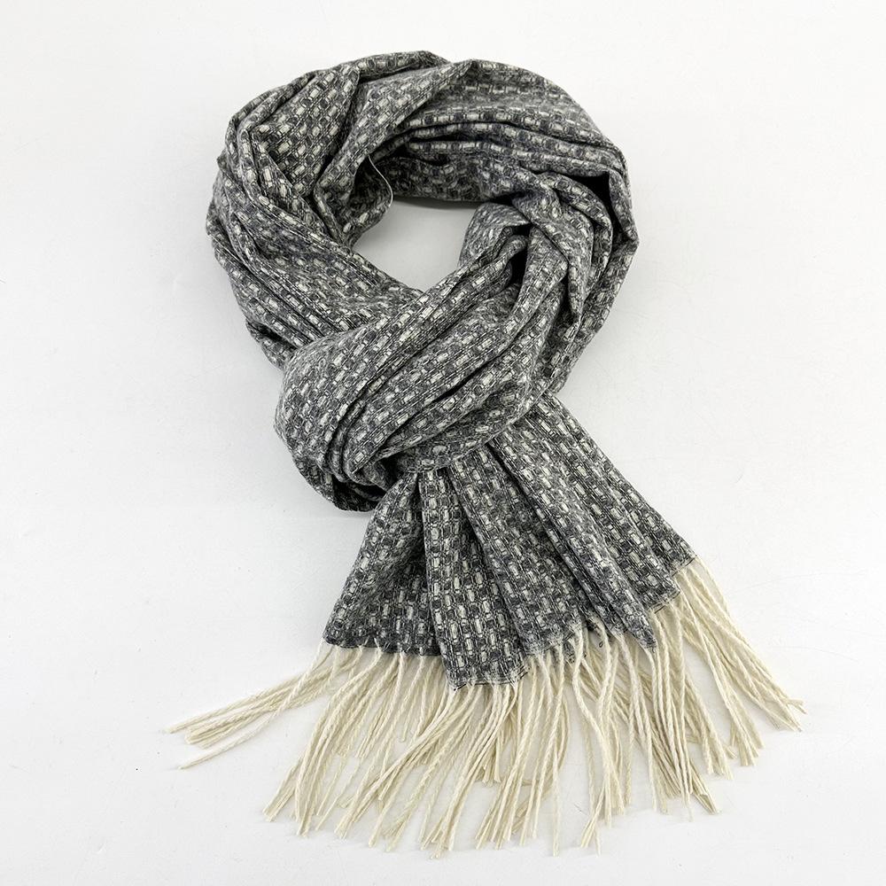 Plaid Scarf Autumn and Winter Women's High End Korean Style Winter Warm Scarf Thickened Imitation Cashmere Shawl