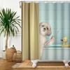 Funny Cat Shower Curtain Cartoon Cute Cats Dog Kids Shower Curtain for Bathroom Waterproof Polyester Home Decor Shower Curtains