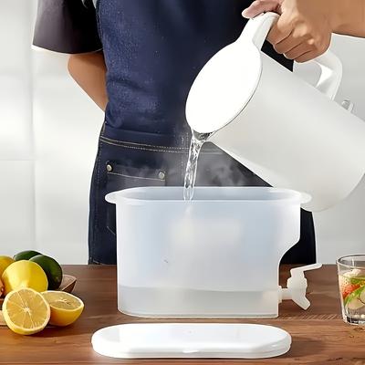Drankdispenser voor koelkast met grote capaciteit en waterkraan - transparant PP, lekvrij, perfect voor limonade, thee en fruitdranken, gemakkelijk water in te schenken