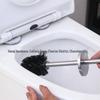 Wall-Mounted Stainless Steel Toilet Brush with Floor Stand for Household Bathroom Cleaning