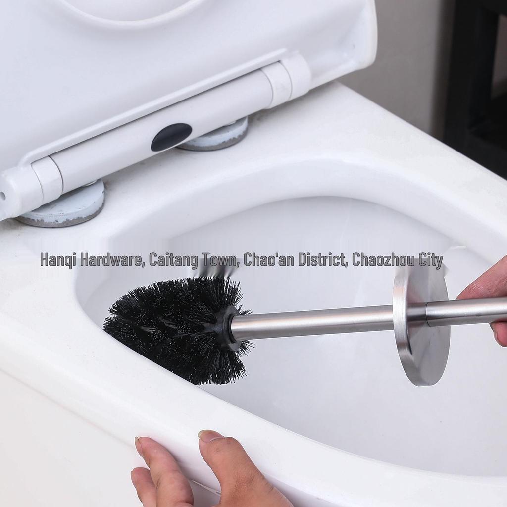 Wall-Mounted Stainless Steel Toilet Brush with Floor Stand for Household Bathroom Cleaning