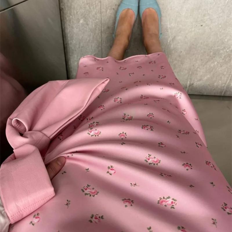 Tossy Summer Printed Fashion Long Skirt For Women High Waist Contrast Patchwork Slim Elegant Party Looks Ladies Y2k Maxi Skirt