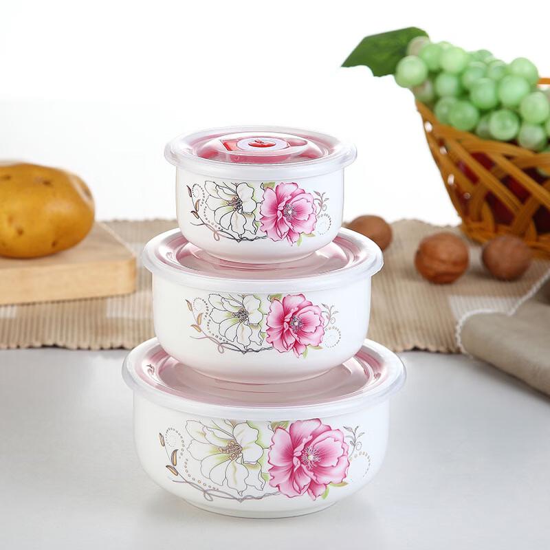 

ZISIZ Flower Charm Sealed Microwave Bento Bowl Set