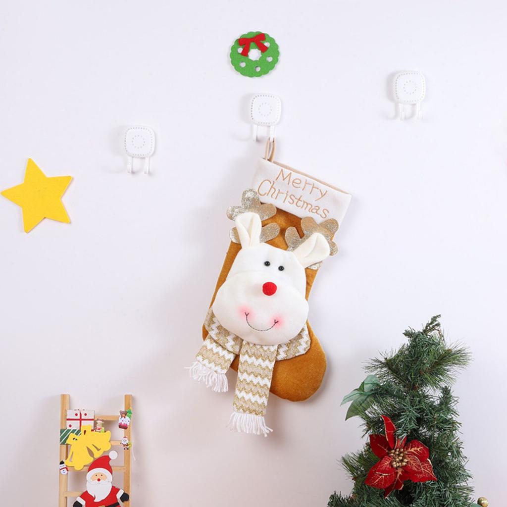 New Christmas Candy Bag Gift Bag Cute Cartoon Big Head Old Man Snowman Elk Christmas Socks Decorations