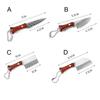 Wooden Handle Mini Knife with Leather Cover Multitool Hand Tools Express Cutter Keychain Pocket Knife Gift for Men Women