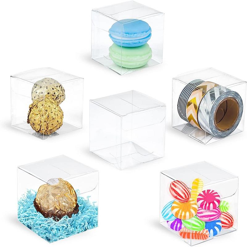 10Pcs PVC Clear Transparent Boxes for Wedding/Christmas Event Favors, Ideal for Chocolate, Candy, Apple Gifts.