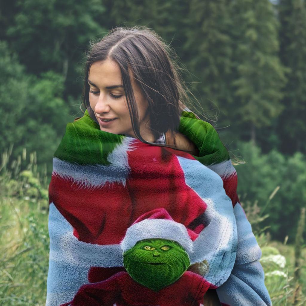 Printed Flannel Blanket Is Thick And Warm For Christmas, Suitable For The Elderly And Children To Keep Warm In Winter