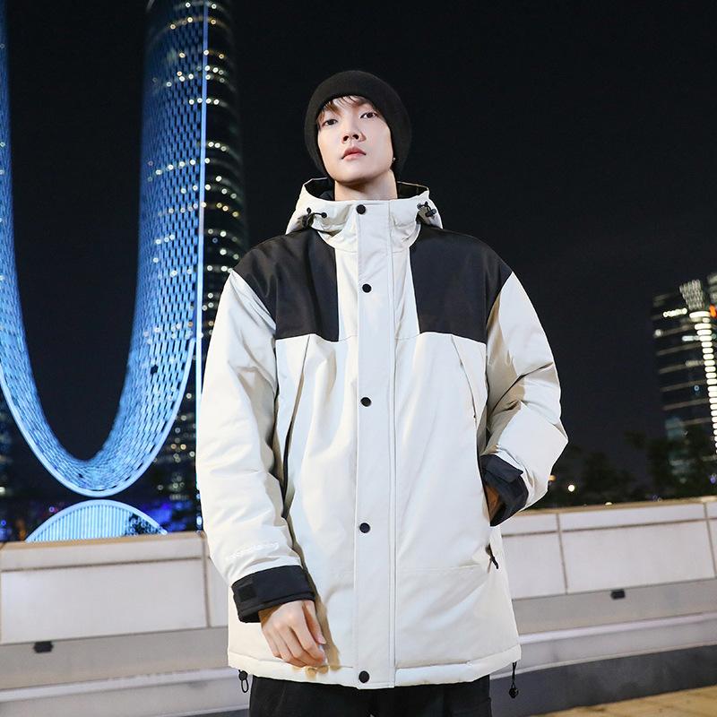 

Зимняя куртка пуховик для активного отдыха ветрозащитный водонепроницаемый топ для пары теплый 3XL белый