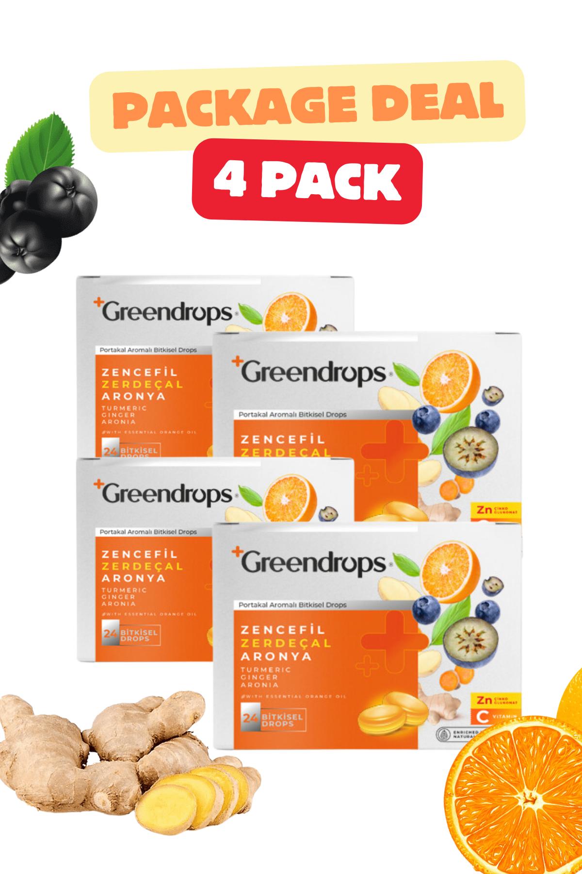 

4X Herbal Drops Throat Lozenge зі смаком апельсина - імбир, куркума та аронія