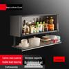 Bieying Modern Wall-Mounted Pull-Down Kitchen Cabinet with Ambient Lighting
