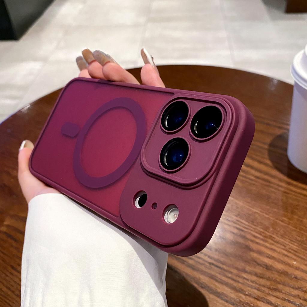 Luxury Matte Translucent Camera Protection Magnetic Case For iPhone 16 Pro Max 16 15 14 Plus 13 12 Pro Max 16e Magsafe Case