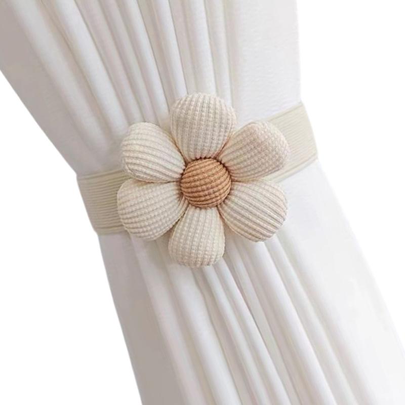Decorative Elastic Curtain Tiebacks with Floral for Living Room or Office