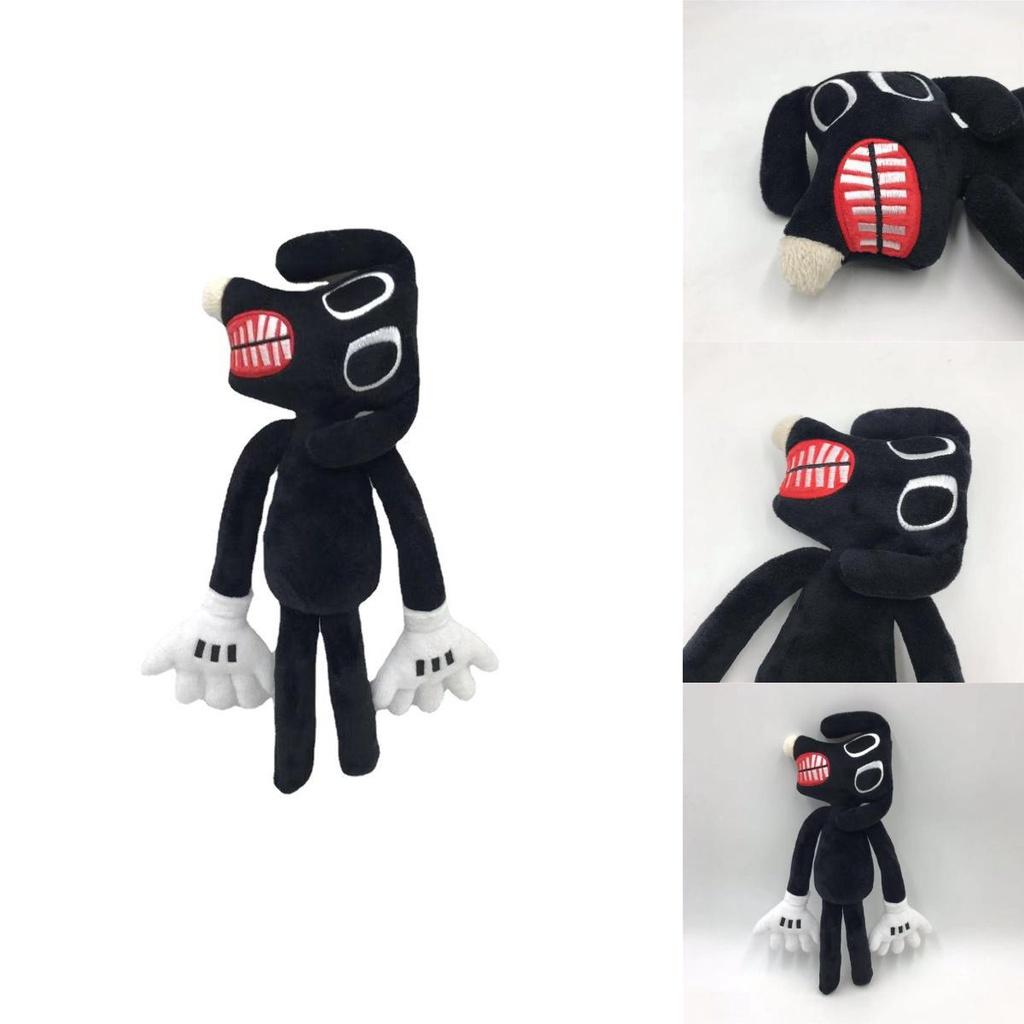 Siren Head Serie Schwarzer Hund Plüschtier Schiefer Hals Horror Stoffpuppe 30cm/11.8inch Höhe