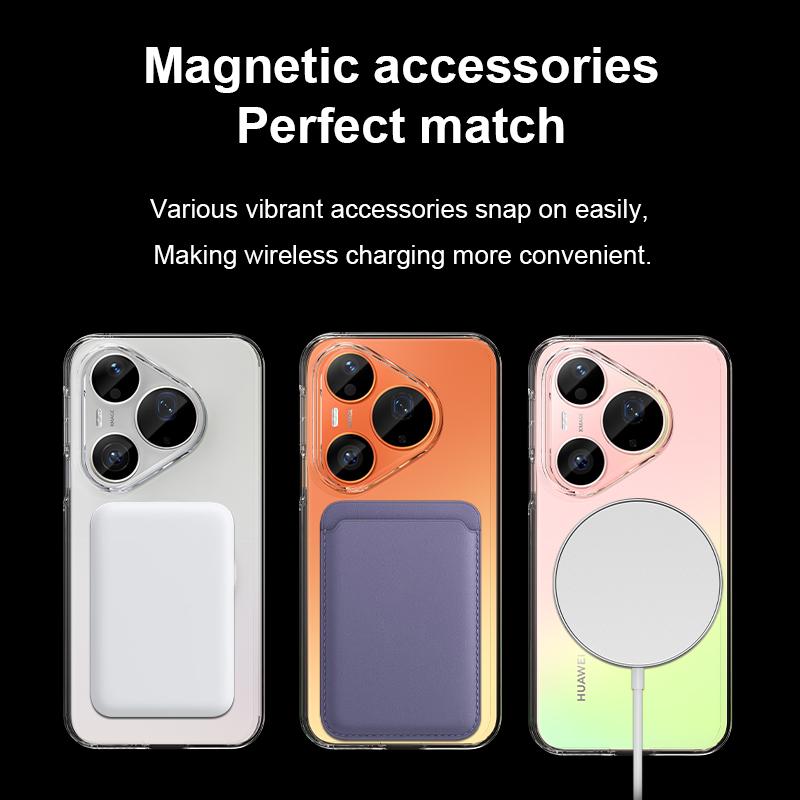 For Huawei Pura 90 Pro Max and Pura 90 Pro Case Magnetic Clear Non-Yellowing Skin Friendly Screen Lens Protection Soft Cover