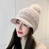 Hat Women's Winter Fleece Knitted Hat Cold-proof and Warm Ear Protector Cap Fashion Thickened Wool Hat