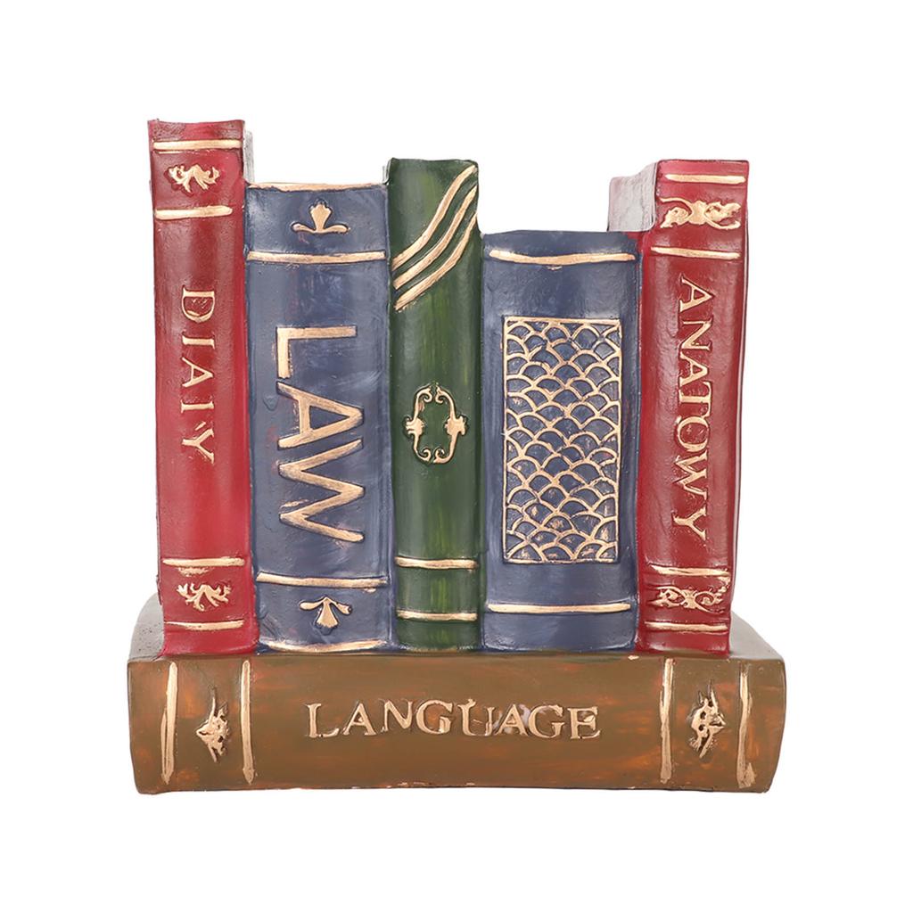 Book Shaped Pen Holder 2 Compartments Retro Style Thick Multi Purpose Desk Pen Holder for Family