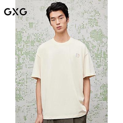 GXG Men's Round Neck Loose Fit Cotton Knit T-Shirt