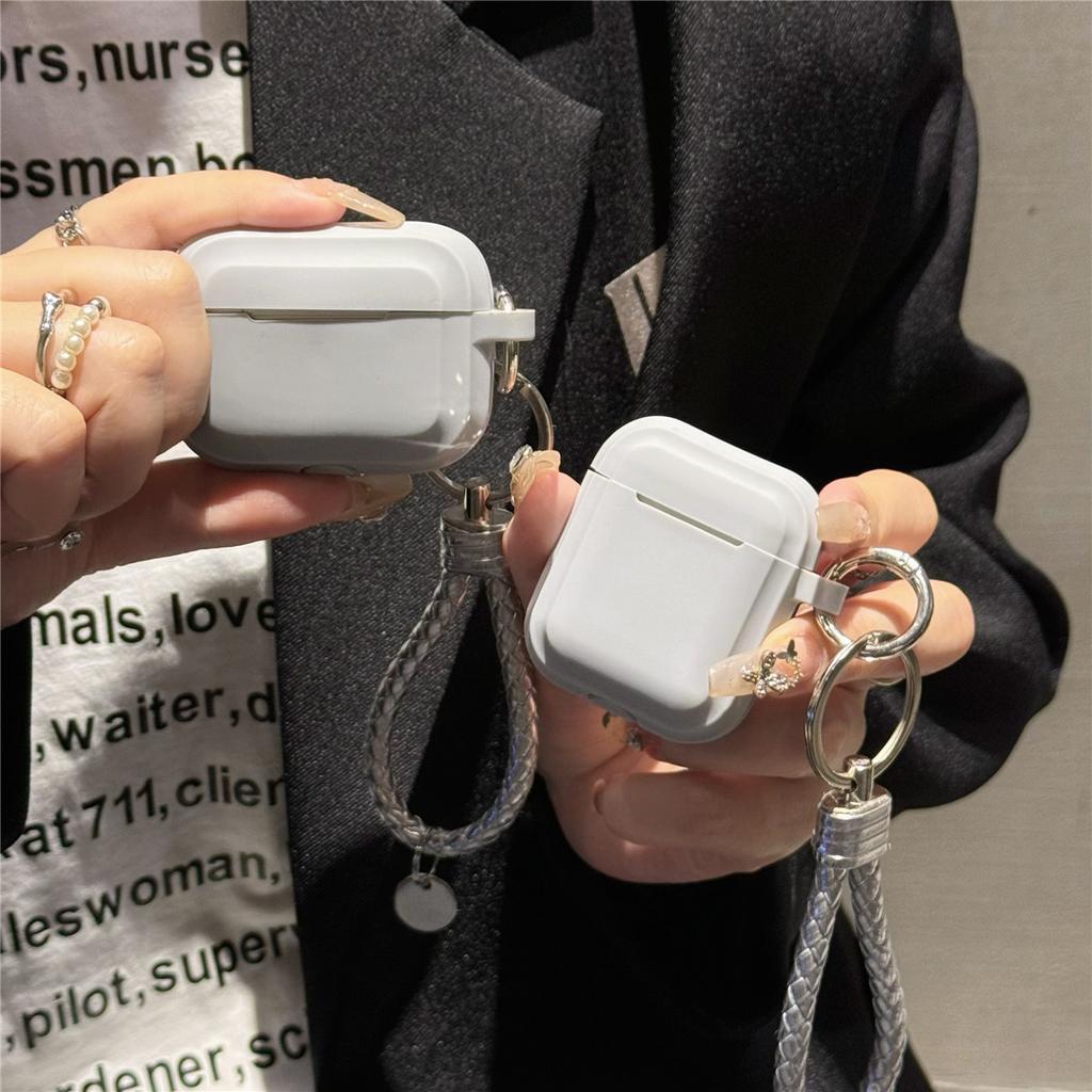 Simple Silicone Woven Lanyard for Apple AirPods 11th Generation Bluetooth Headset Protective Case Pro1 Headphone Case