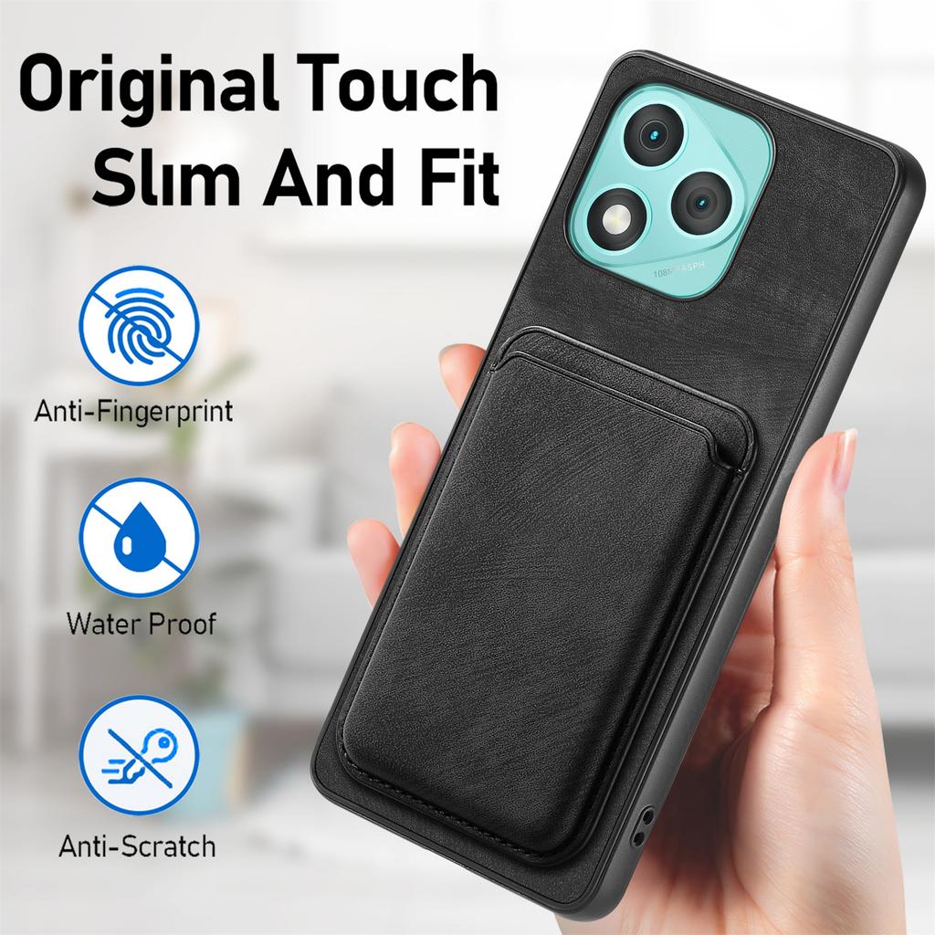 For Honor 400 Lite Case Compatible with MagSafe Leather Back Cover with Detachable Card Holder